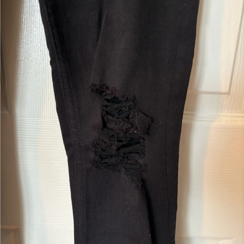 Express High Rise Distressed Black Jegging - Picture 2 of 7
